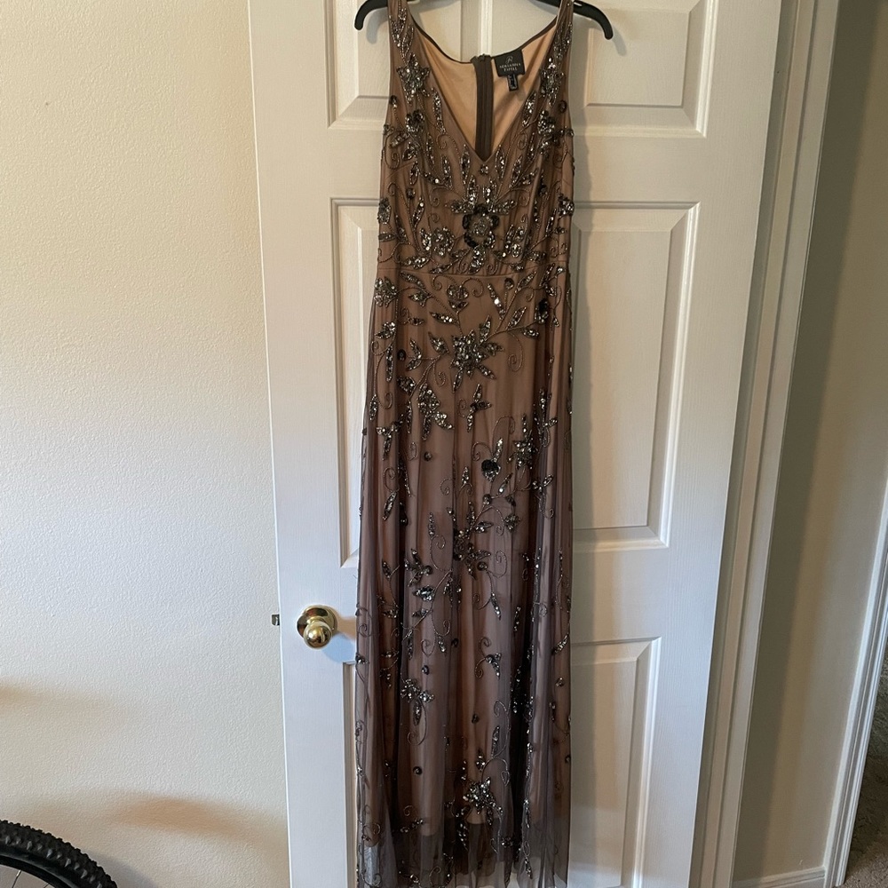 Formal bronze with silver accidents size 4 dress